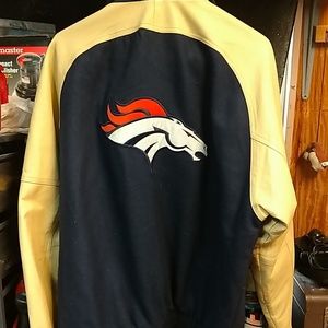 Extra large leather and felt Denver Broncos jacket